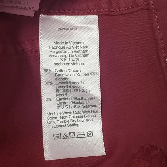 Madewell Emmett Wide-Leg Pants Women's Size 23 Claret Red Patch Pocket Edition - Picture 7 of 16